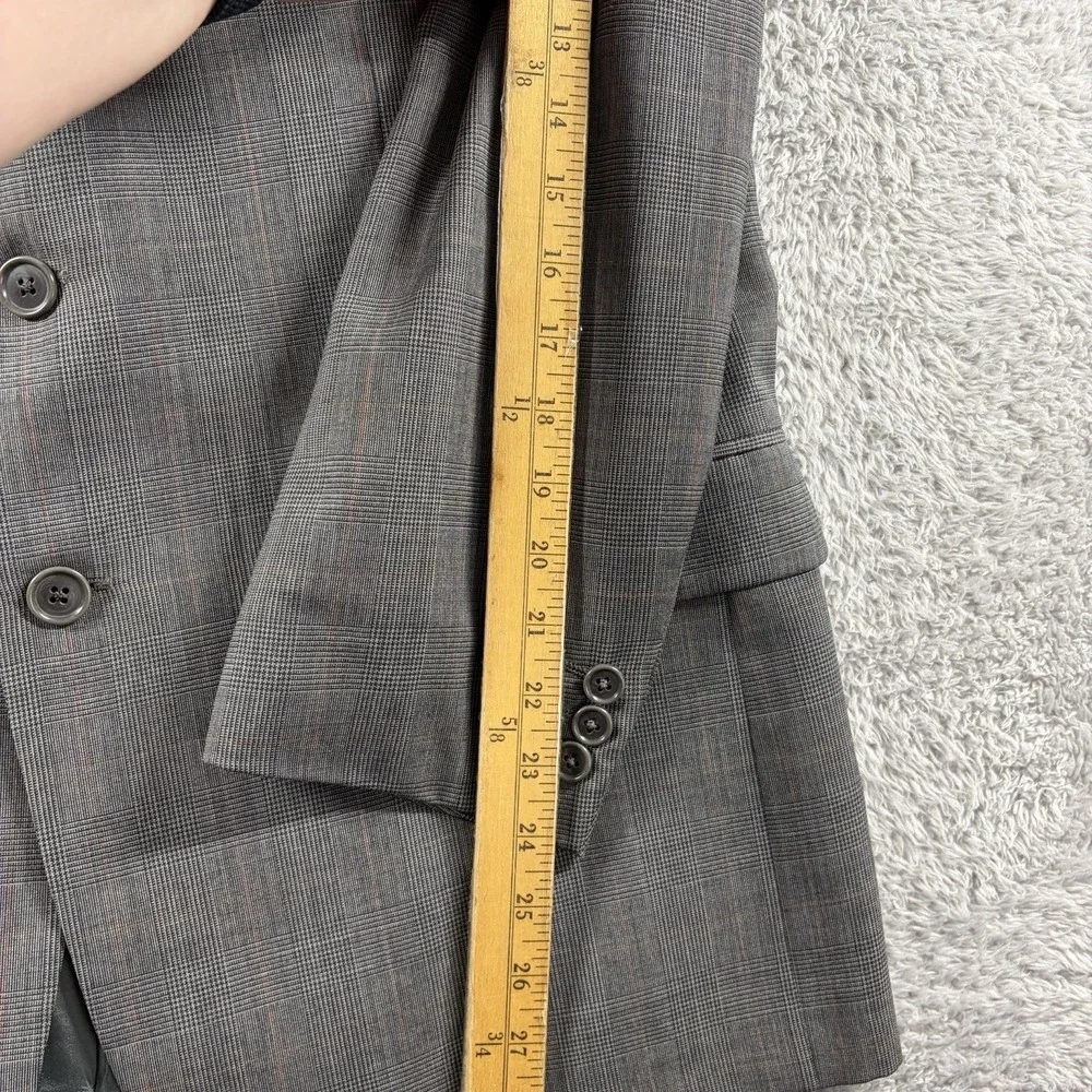 Nogara Blazer Ermenegildo Zegna Italy 100% Wool Gray Plaid Pattern 42 Jacket